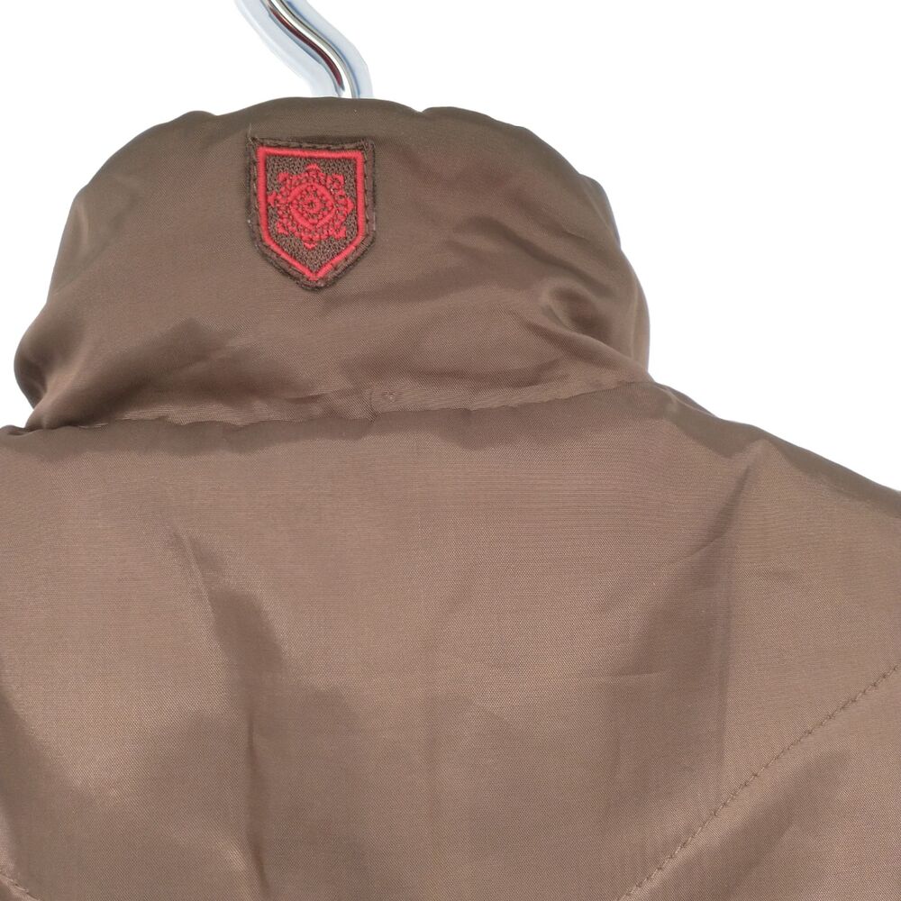 Ruff Hewn Reversible Quilted Zip Vest Red Brown Ripstop Drawstring Womens Medium - Picture 15 of 16